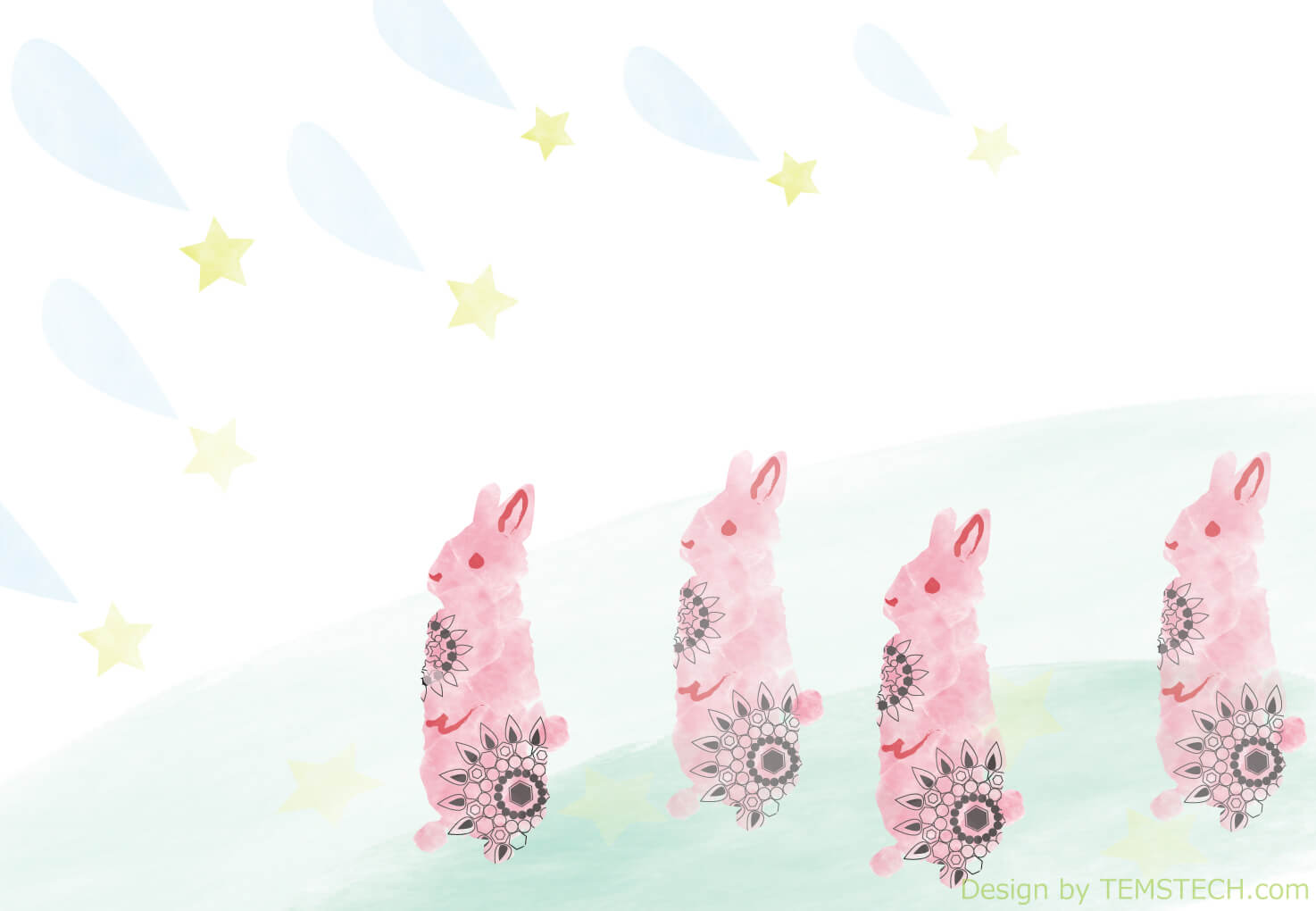 ウサギの昼食デザイン